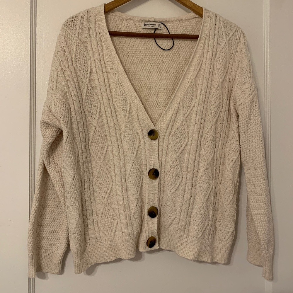 Stradivarius cable knit cardigan
